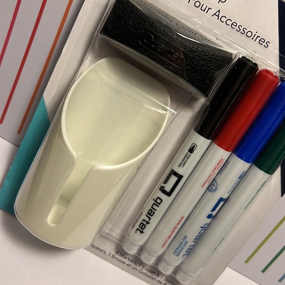 6 pcs Mini Accessories Markers Eraser and Magnetic Storage Cup - Picture 2 of 8